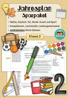 Vorschau - Stundenentwürfe - Jahresplan Stoffverteilungsplan - Klasse 2 (Deutsch, Mathe, Sachunterricht, Sport, Kunst und Musik) - Sparpaket - Deckblatt