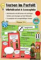 Vorschau - Stationenlernen - Verben im Perfekt: Lesespiel und Würfelkartei - Sparpaket (Klasse 3-4) - Deckblatt