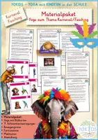 Vorschau - Spiele - Materialpaket Karneval/Fasching Yoga in der Schule - Deckblatt