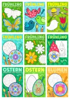 Vorschau - Arbeitsblätter - Prickeln & Malen im Frühling - XXL Kunst und Motorikpaket für die Frühlings & Osterzeit - Deckblatt