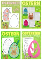Vorschau - Arbeitsblätter - 4x Motorikübungen für die Osterzeit - Kunst im Frühling Materialpaket - Deckblatt