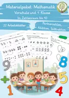 Vorschau - Arbeitsblätter - Materialpaket Mathematik – Rechenübungen bis 10 für die 1. Klasse - Deckblatt