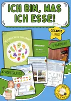 Vorschau - Arbeitsblätter - Gesamte Einheit AES 8: "Ich bin, was ich esse!" (47 Arbeitsblätter + Lösungen + 12 Powerpoints) – AES – UPDATE: Einheit wurde angepasst an die neue Ernährungspyramide der BZfE - Deckblatt