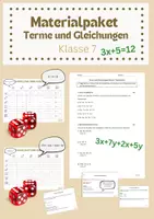 Vorschau - Spiele - Materialpaket Terme und Gleichungen und binomische Formeln Klasse 7/8 - Deckblatt