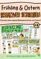 Vorschau - Arbeitsblätter - Kreatives Schreiben: Frühling & Ostern - Deckblatt