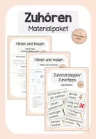 Vorschau - Arbeitsblätter - Zuhören Materialpaket (Zuhörstrategien/-tipps, malen, bauen) - Deckblatt