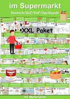Vorschau - Unterrichtsreihen - Materialpaket - im Supermarkt XXL Paket Wortschatzpaket - DaZ/DaF, Deutsch, Sachunterricht (Grundschule) - Deckblatt