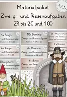 Vorschau - Unterrichtsreihen - Materialpaket: Zwerg- und Riesenaufgaben, Addition und Subtraktion im ZR bis 20 + ZR bis 100, Freiarbeitsmaterialien + Heft, GROWING BUNDLE - Deckblatt