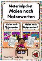 Vorschau - Arbeitsblätter - Materialpaket - Malen nach Notenwerten (6 ABs mit Lösungen) - Deckblatt