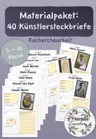 Vorschau - Arbeitsblätter - XXL Materialpaket: Künstlersteckbriefe (wachsend) // Steckbrief Künstler - Deckblatt