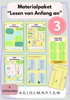 Vorschau - Arbeitsblätter - Materialpaket "Lesen von Anfang an 3: A, E, I, O, L, M, N, P, T, S, W" - Deckblatt