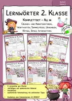 Vorschau - Arbeitsblätter - Lernwörter Klasse 2 – Komplettpaket mit 6 Materialien | Klasse 2–3 - Deckblatt