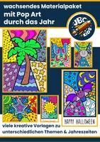 Vorschau - Mal- und Bastelvorlagen - 🎨 Materialpaket: Mit Pop Art durch das Jahr - Kunstprojekte - Deckblatt