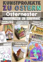 Vorschau - Mal- und Bastelvorlagen - Materialpaket: OSTERNESTER BASTELN - Deckblatt