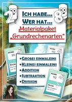 Vorschau - Spiele - Materialpaket: Grundrechenarten "Ich habe... Wer hat...? Kopfrechnen" (Mathe-Starter/Mathespiel für die Kopfrechenphase/Vorwissensaktivierung) - Deckblatt
