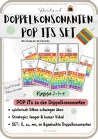 Vorschau - Spiele - Materialpaket POP ITs Doppelkonsonanten ll,mm,nn,ss und gemischt - Deckblatt