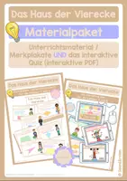 Vorschau - Poster - Materialpaket: Haus der Vierecke – Unterrichtsmaterial / Merkplakate und interaktives Quiz (interaktive PDF) - Deckblatt