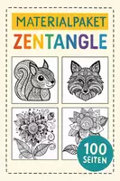 Vorschau - Mal- und Bastelvorlagen - Materialpaket Zentangle Ausmalbilder Tiere & Blumen (100 Malvorlagen) - Deckblatt