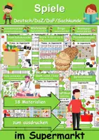 Vorschau - Unterrichtsreihen - Materialpaket - Spiele im Supermarkt - DaZ/DaF, Deutsch, Sachunterricht (Grundschule) - Deckblatt