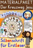 Vorschau - Mal- und Bastelvorlagen - Kreuzweg Jesu - Materialpaket Religion Anfangsunterricht (Silbenschrift) - Deckblatt