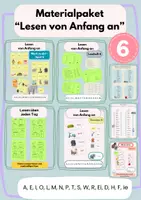 Vorschau - Arbeitsblätter - Materialpaket "Lesen von Anfang an 6: A, E, I, O, L, M, N, P, T, S, W, R, Ei, D, H, F, ie" - Deckblatt