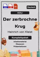 Vorschau - Stundenentwürfe - 📚 Komplettpaket: „Der zerbrochne Krug“ (Kleist) – Arbeitsmaterial, Klausuren & Präsentationen für das Abitur - Deckblatt
