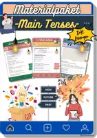 Vorschau - Arbeitsblätter - Materialpaket - Simple Present/Simple Past/Will-Future - Deckblatt