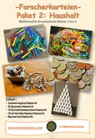 Vorschau - Stundenentwürfe - Forscherkarteien - Paket 2: Haushalt (Wäscheklammern, Wattestäbchen, Münzen, Gummiringe, Becher)) - Deckblatt