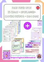 Vista previa - Presentaciones - 🎯 SUPER OPOS INGLÉS 🎯 (PACK SUMMARIES+JUEGO Q&A TEMAS+ LLAVERO+OPOPLANNER) (Maestros inglés) - Portada