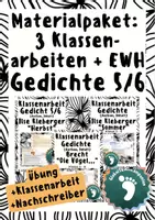 Vorschau - Arbeitsblätter - Paket: 3 Klassenarbeiten+EWH - Gedichte Klasse 5/6 - Deckblatt