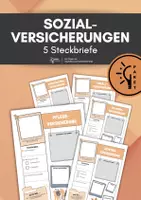 Vorschau - Arbeitsblätter - Sozialversicherungen: Materialpaket (5 Steckbriefe: Kranken-, Renten-, Arbeitslosen-, Pflege- und Unfallversicherung) - Deckblatt