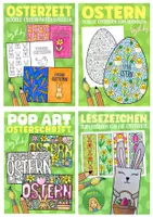Vorschau - Arbeitsblätter - 4x Malen für Ostern in der Mittelstufe - Kunst Materialpaket - Deckblatt