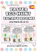 Vista previa - Juegos / Gamificación - 3X2 EASTER ESCAPE ROOMS PACK/ BREAK OUTS PACK (INGLÉS-ESPAÑOL 6-12 AÑOS) - Portada