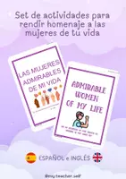 Vista previa - Hojas de trabajo - ENG & ESP - Mujeres admirables de mi vida - 8M - Portada