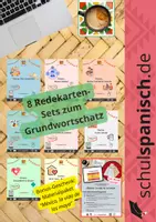 Vorschau - Mal- und Bastelvorlagen - XXL Sparpaket: Spanische Redekarten inkl. Bonus Geschenk "Materialpaket: México, la vida de los maya" - Deckblatt