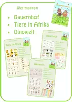 Vorschau - Stationenlernen - Klettmappen: Bauernhof/Dinowelt/Tiere in Afrika - Deckblatt