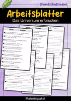 Vorschau - Arbeitsblätter - Astronomie Arbeitsblätter Materialpaket - Das Universum erforschen - Deckblatt