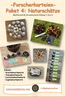 Vorschau - Stundenentwürfe - Forscherkarteien - Paket 4: Naturschätze (Steine, Muscheln, Zapfen, Kastanien) - Deckblatt
