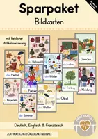 Vorschau - Bildkarten - Bildkarten in DE, ENG, F (SPARPAKET) - Deckblatt