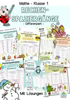 Vorschau - Stundenentwürfe - Paket Klasse 1, Rechenspaziergänge, Zahlenspaziergang, ZR 10, ZR 20 - Deckblatt