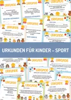 Vorschau - Poster - Sporturkunden für Kinder. Urkunde für Kinder. Urkunde Sporttag, Spielfest, Grundschule. Urkunde Kinderolympiade. Auszeichnung für Kinder. - Deckblatt