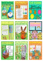 Vorschau - Spiele - 9x Bastelideen für Ostern und Frühling - Kunst Materialpaket - Deckblatt