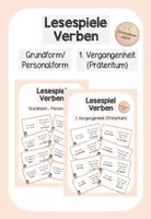 Vorschau - Arbeitsblätter - Lesespiele: Verben (Grundform/Personalform & 1. Vergangenheit) - Deckblatt
