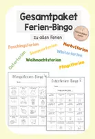 Vorschau - Arbeitsblätter - Ferien-Bingo Materialpaket (zu allen Ferien) - Deckblatt