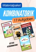 Vorschau - Arbeitsblätter - Kombinatorik Themenpaket (Fasching/Karneval, Ostern, Halloween, Weihnachten) - Deckblatt