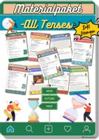 Vorschau - Arbeitsblätter - Materialpaket - ALL Tenses - Grade 6 - 10 - Deckblatt