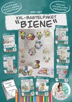 Vorschau - Stationenlernen - Bastelpaket "Biene" / Klassenzimmerdeko Klassenprojekt Girlande Mobiles Ausmalbilder - Deckblatt