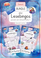 Vorschau - Spiele - Bundle aller 50 Lesebingos, passend zu Karibu 1, Lesen, 1.Klasse - Deckblatt