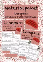 Vorschau - Arbeitsblätter - Materialpaket Lesepass Berühmte Persönlichkeiten Satzverständnis Textverständnis - Deckblatt