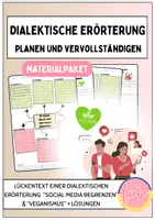 Vorschau - Arbeitsblätter - Dialektische Erörterung planen und vervollständigen (Materialpaket: Veganismus und Social Media) - Deckblatt